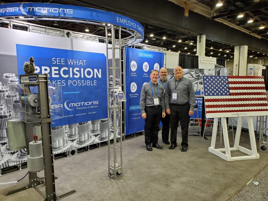 Gear Motions Booth at the Motion + Power Technology Expo 2019 in Detroit, MI